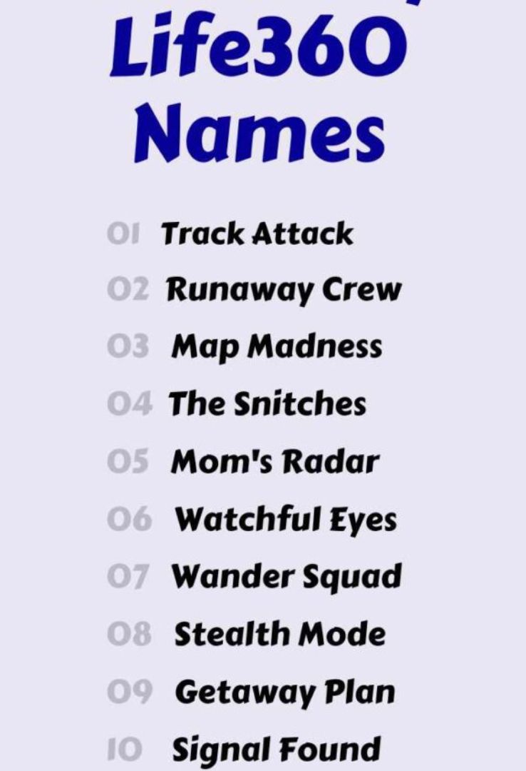 Funny Names For Places On LIFE360